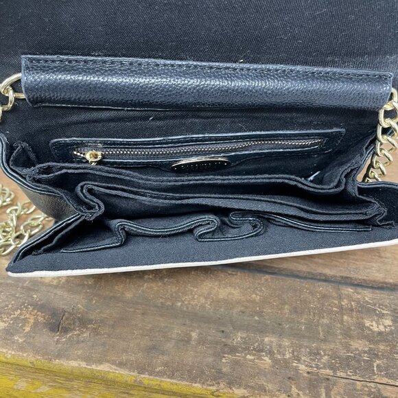 Forever 21 White Cream Colorblock Chain Purse Bag Gold Tone Hardware - Picture 5 of 8
